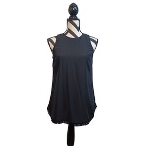 Marie Oliver 100% Silk Fringe Hem Sleeveless Office Work Wear Blouse